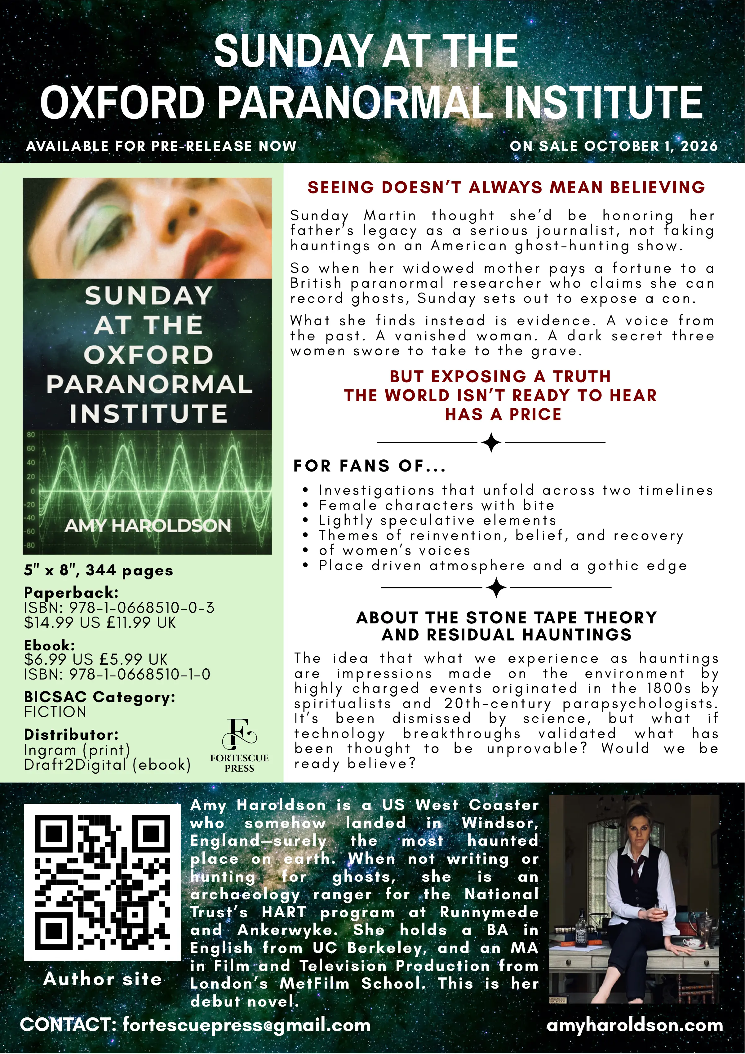 Sunday at the Oxford Paranormal Institute sell sheet